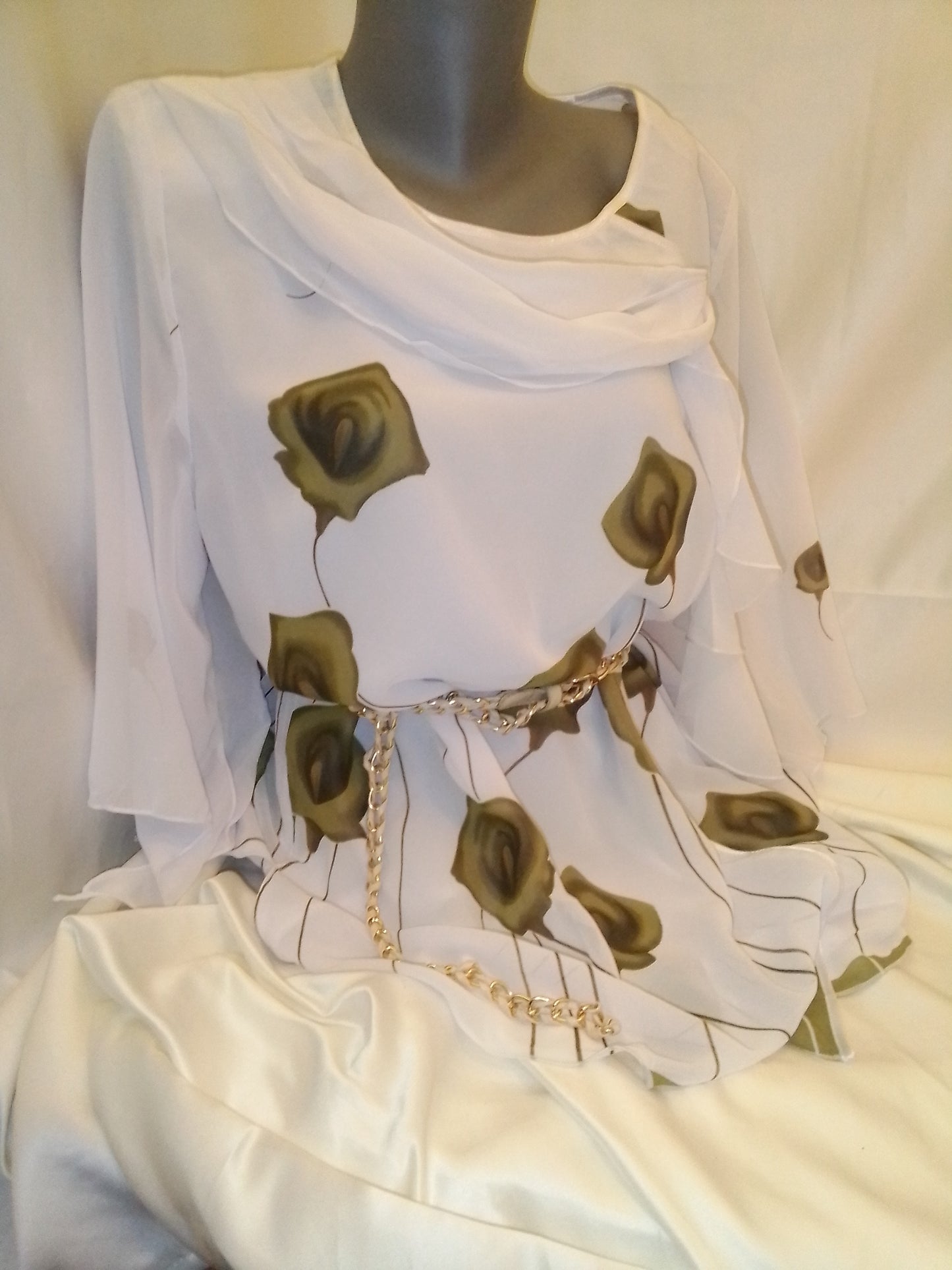Tunique vintage avec roses imprimé