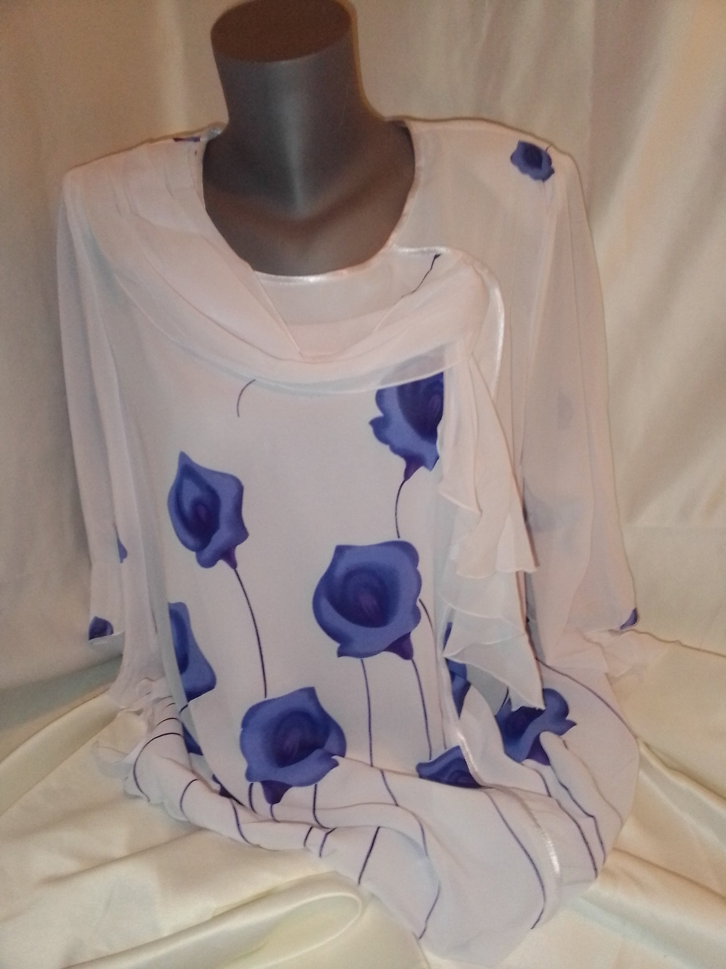 Tunique vintage avec roses imprimé